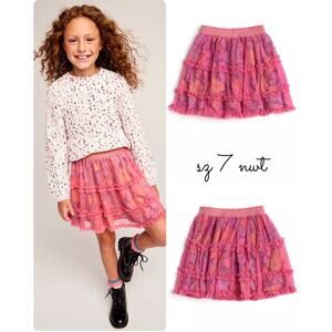 Finding Foxtale Pink Peekaboo Floral Tulle Skirt Girls Size 4 NWT Twirl Boutique